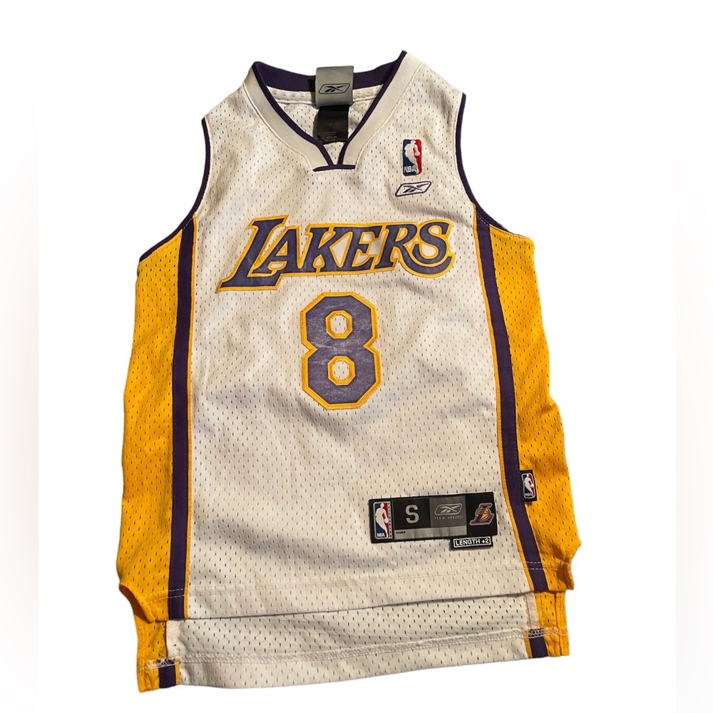 USED RARE🔥 Reebok NBA Los Angeles Lakers Kobe Bryant Sewn Jersey Size S